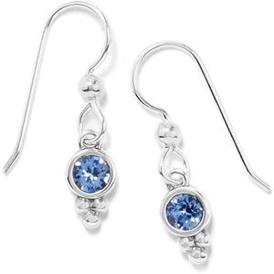 Brighton Silver Blue Color Drops French Wire Earrings with Pouch